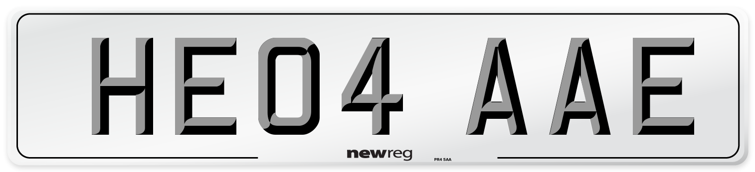 HE04 AAE Number Plate from New Reg
